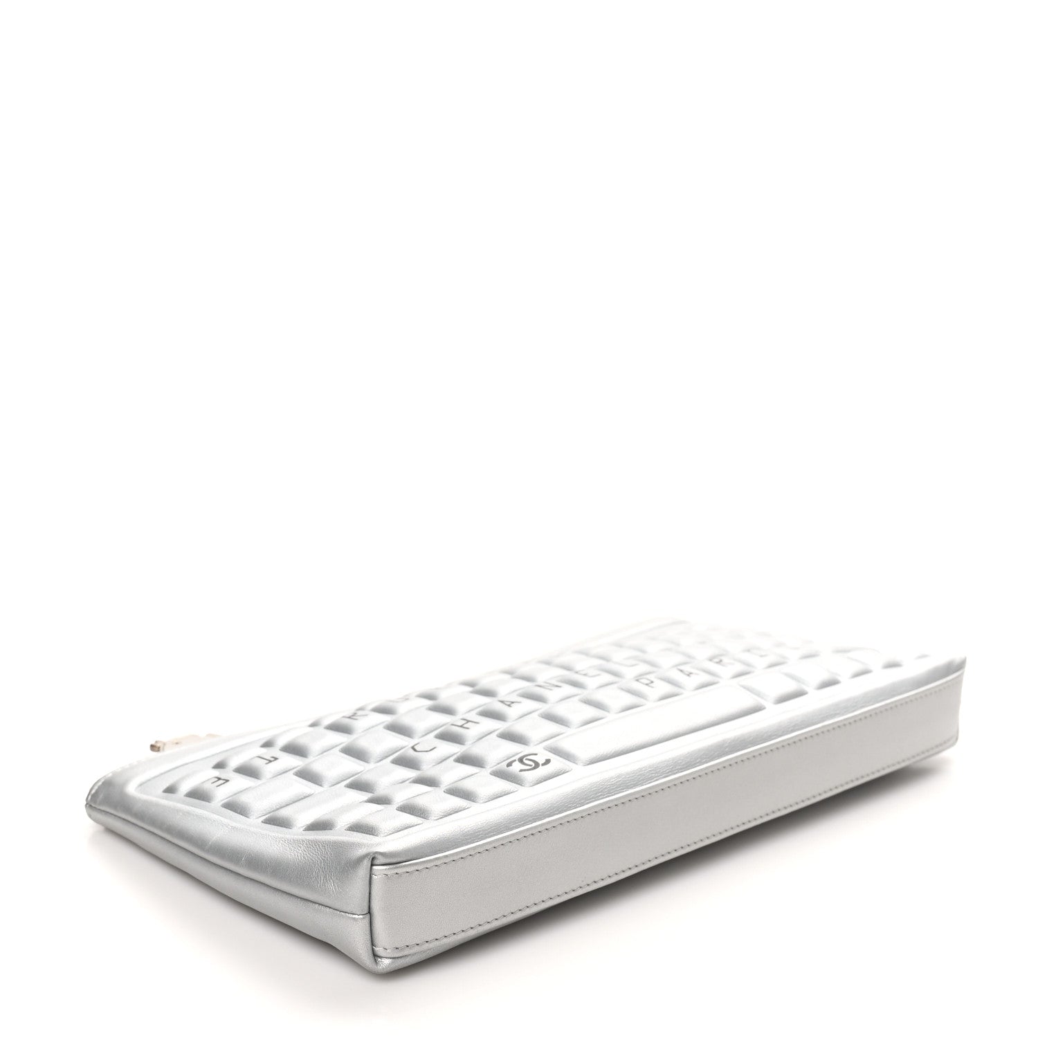 Chanel Metallic Calfskin Keyboard Pouch Silver 4 of 8