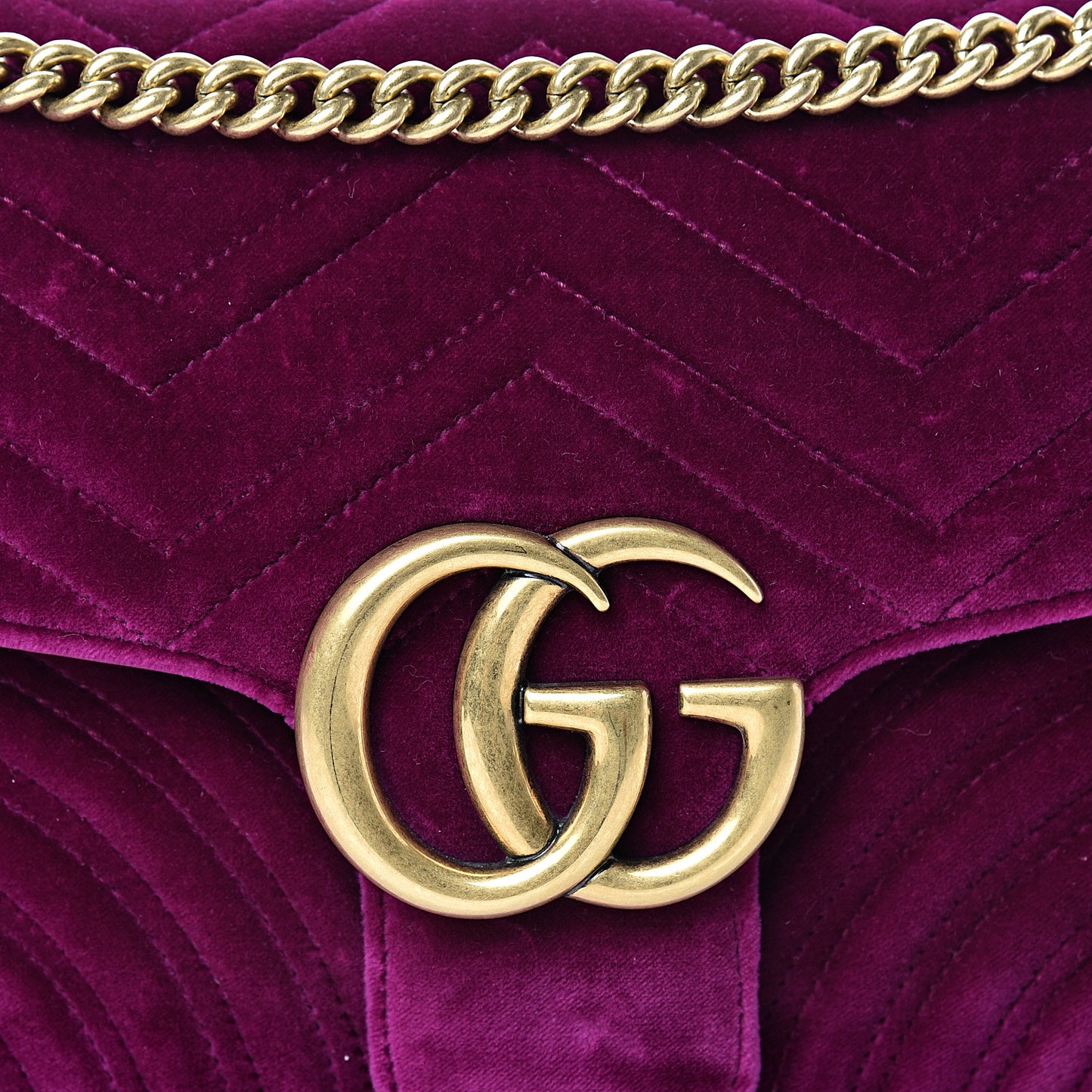 Velvet Matelasse Medium GG Marmont Shoulder Bag Rubin