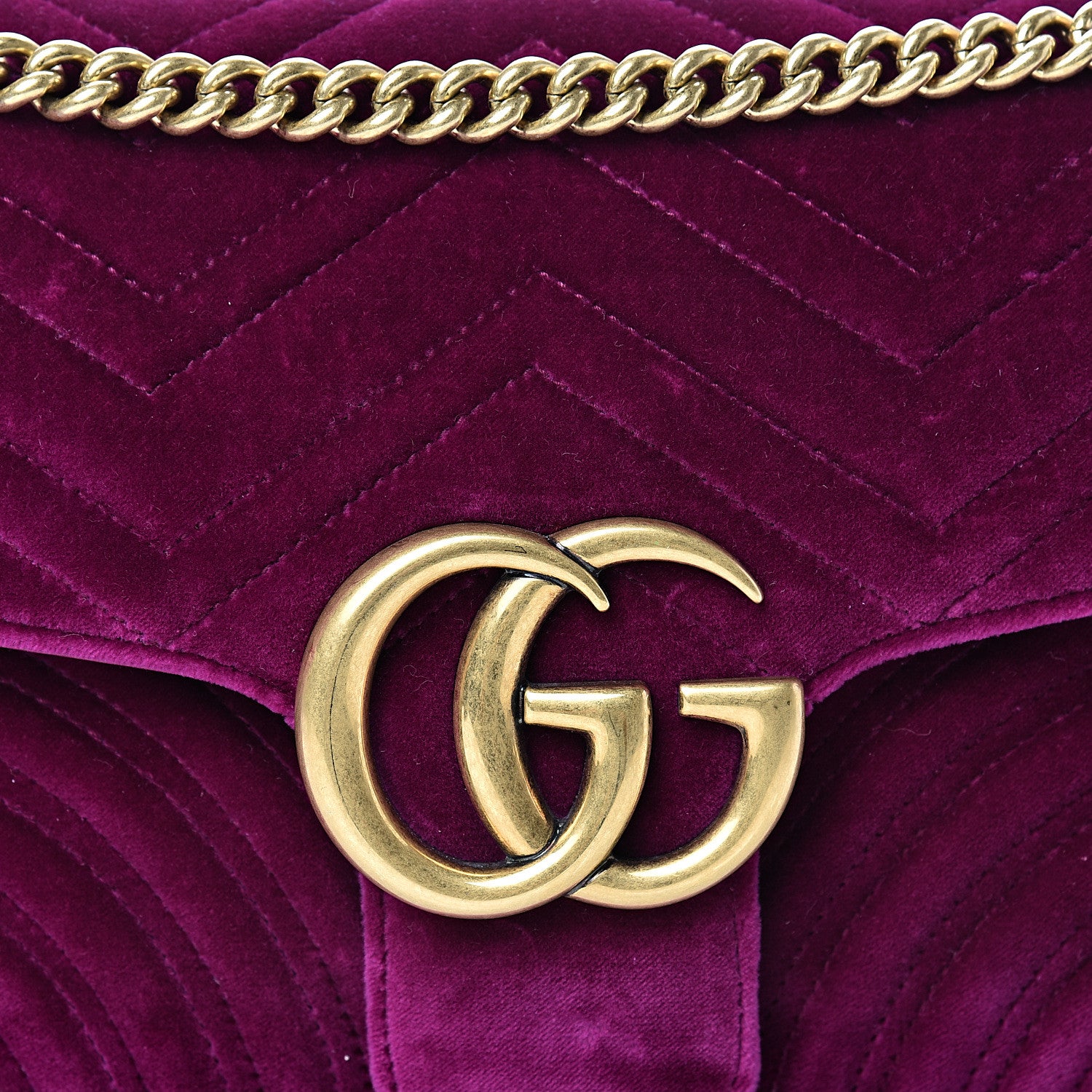 Gucci Velvet Matelasse Medium GG Marmont Shoulder Bag Rubin 15 of 25