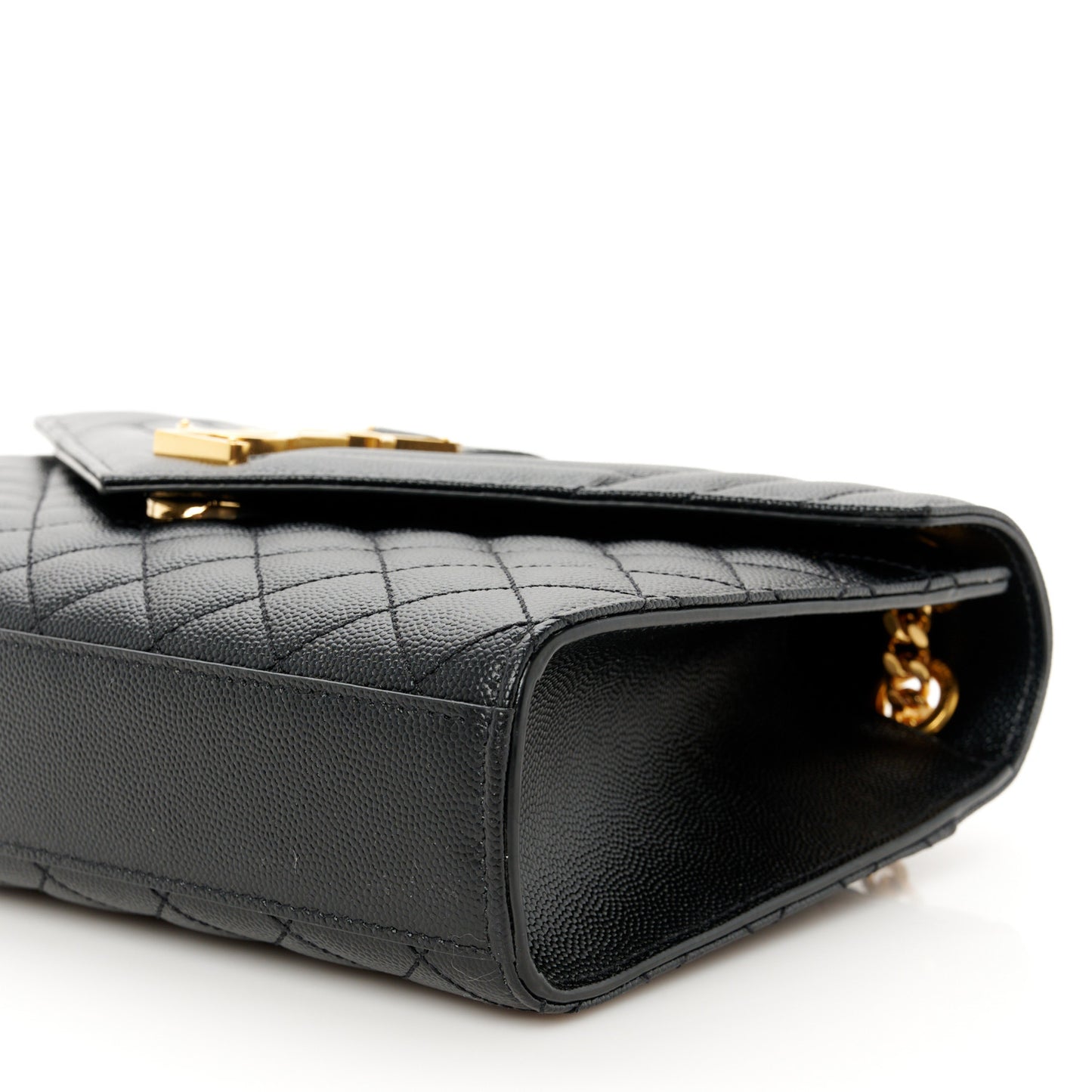 Grain De Poudre Textured Mixed Matelasse Triquilt Medium Monogram Satchel Black