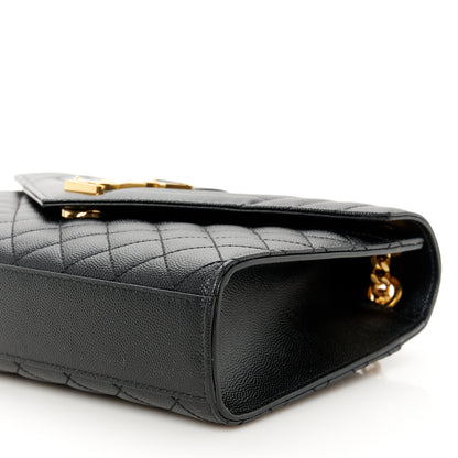 Saint Laurent Grain De Poudre Textured Mixed Matelasse Triquilt Medium Monogram Satchel Black 10 of 10