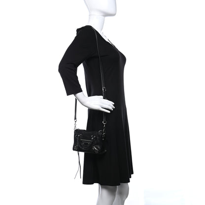 Balenciaga Chevre Silver Metallic Edge Hardware Nano City Black 2 of 9