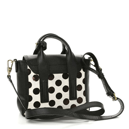 3.1 Phillip Lim Calf Hair Polka Dot Mini Pashli Satchel Black White 3 of 9