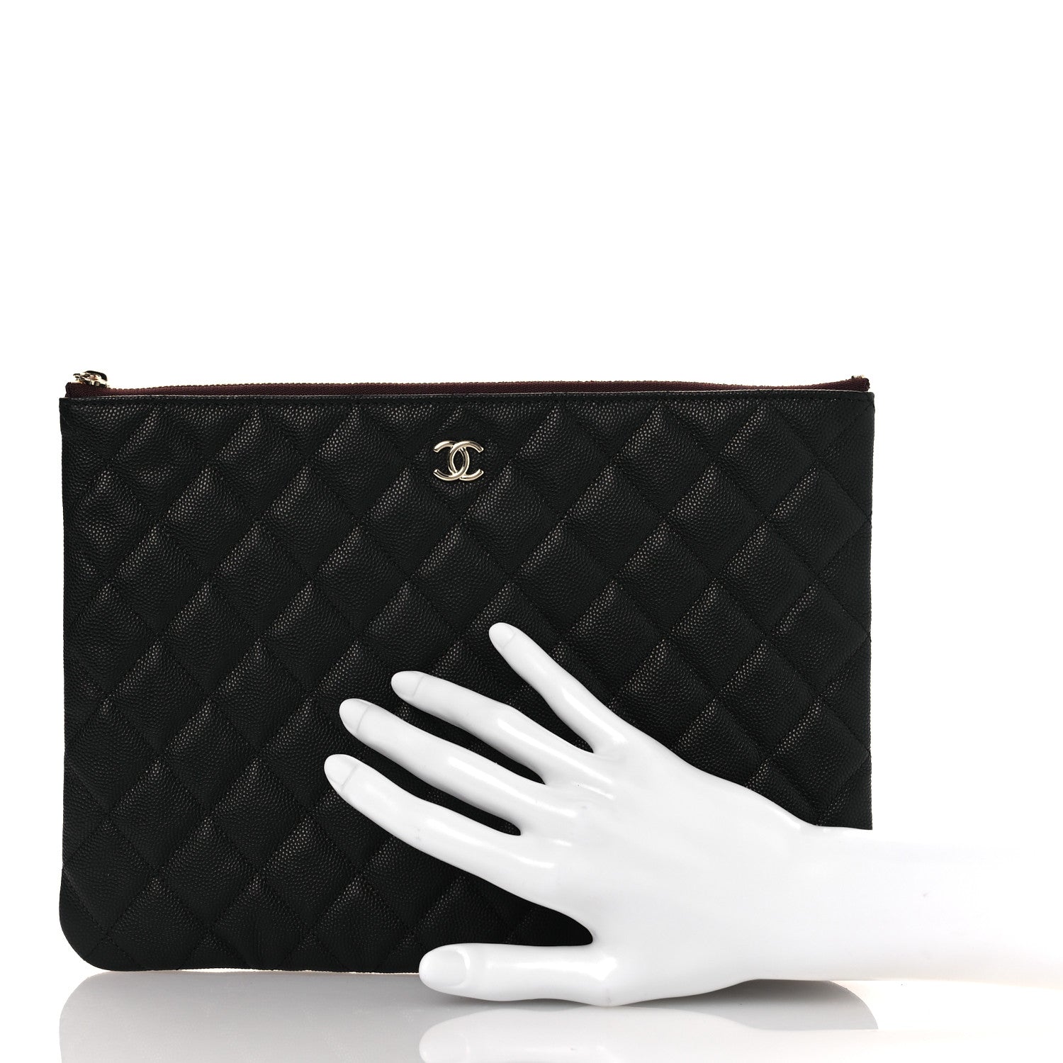 Chanel Caviar Quilted Medium Cosmetic Case Black 2 of 8