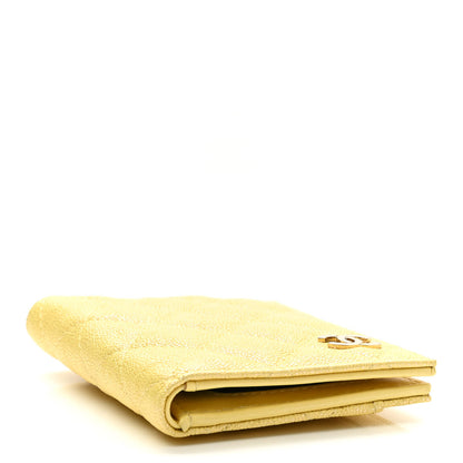 Chanel Caviar Quilted Card Holder Wallet Yellow 3 of 7