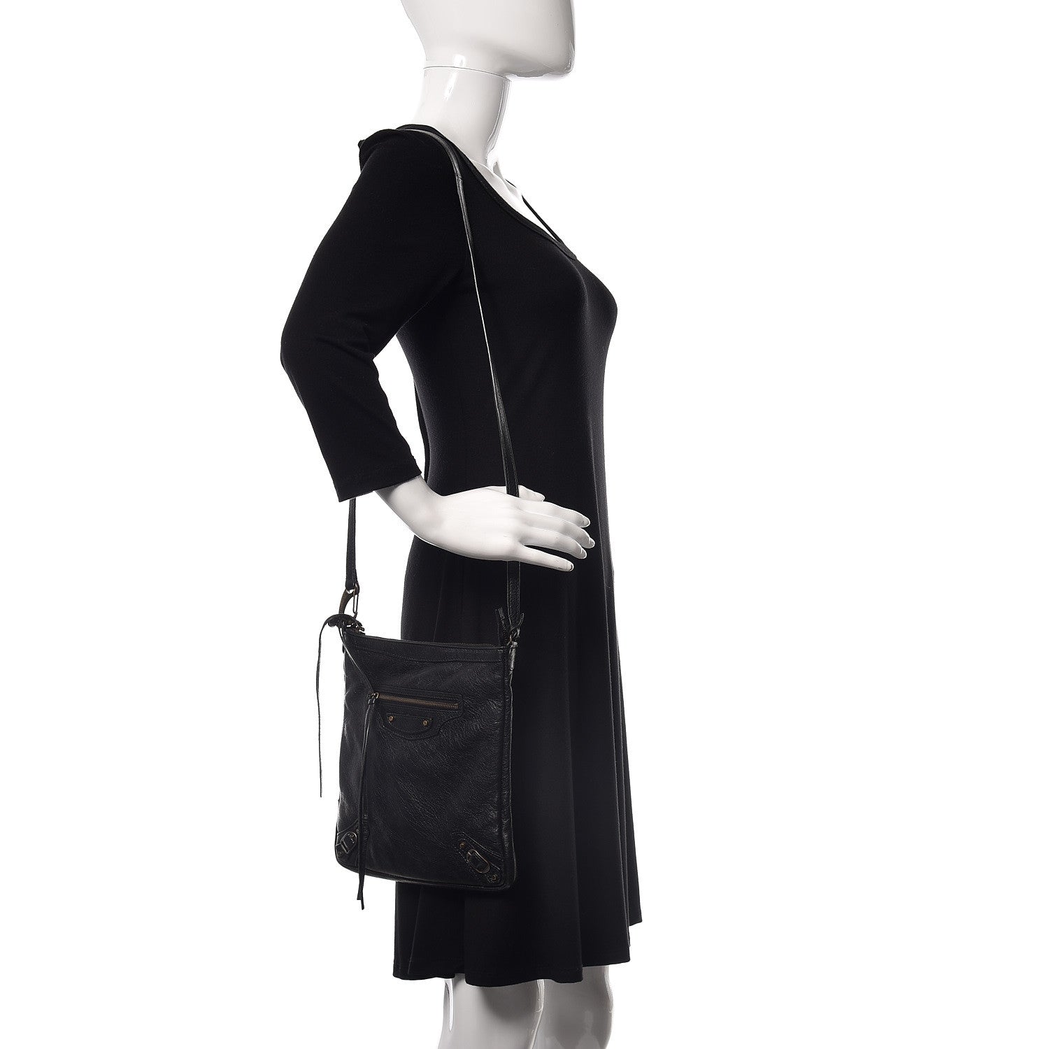 Balenciaga Agneau Classic Hardware Flat Crossbody Black 2 of 11
