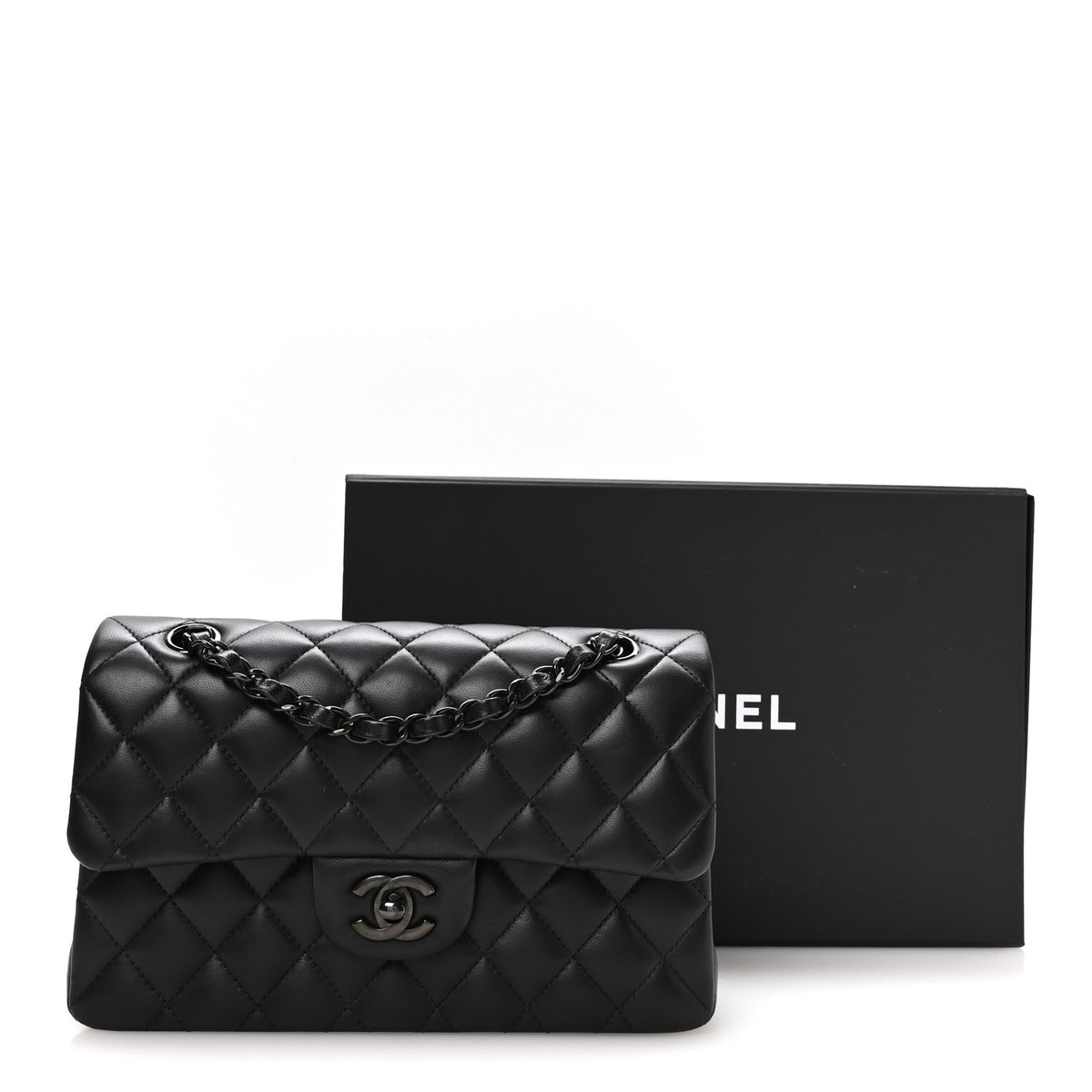 Chanel Lambskin Quilted Small Double Flap So Black 11 of 11