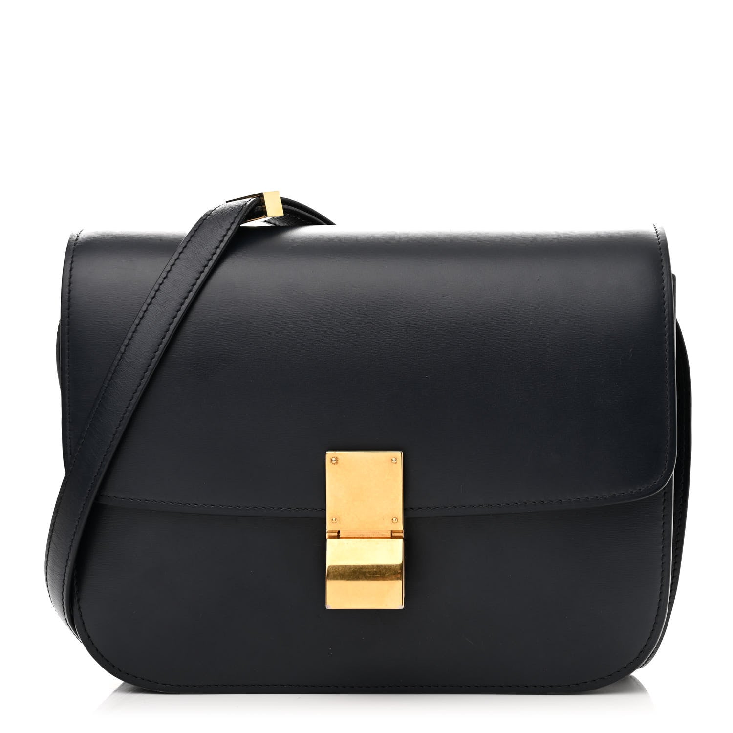 Celine Box Calfskin Medium Classic Box Flap Bag Navy 1 of 15