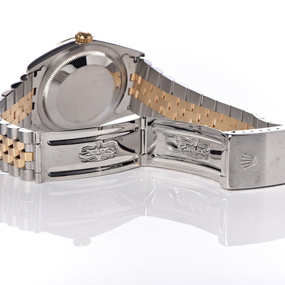 Rolex Stainless Steel 18K Yellow Gold Diamond 36mm Oyster Perpetual Datejust Watch Champagne 16233 5 of 6