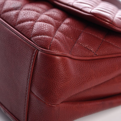 Chanel Caviar Quilted Medium Rock In Rome Single Flap Dark Red 13 of 17