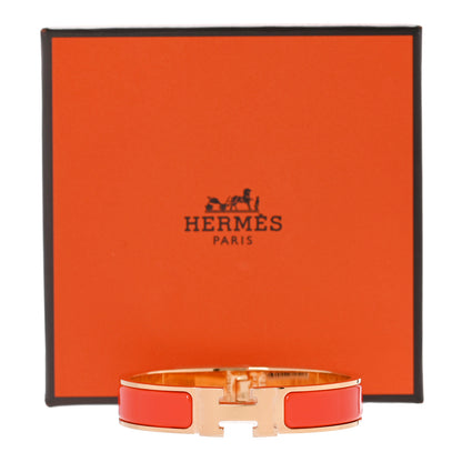 Hermes Enamel Narrow Clic Clac H Bracelet PM Orange Fruite 5 of 5