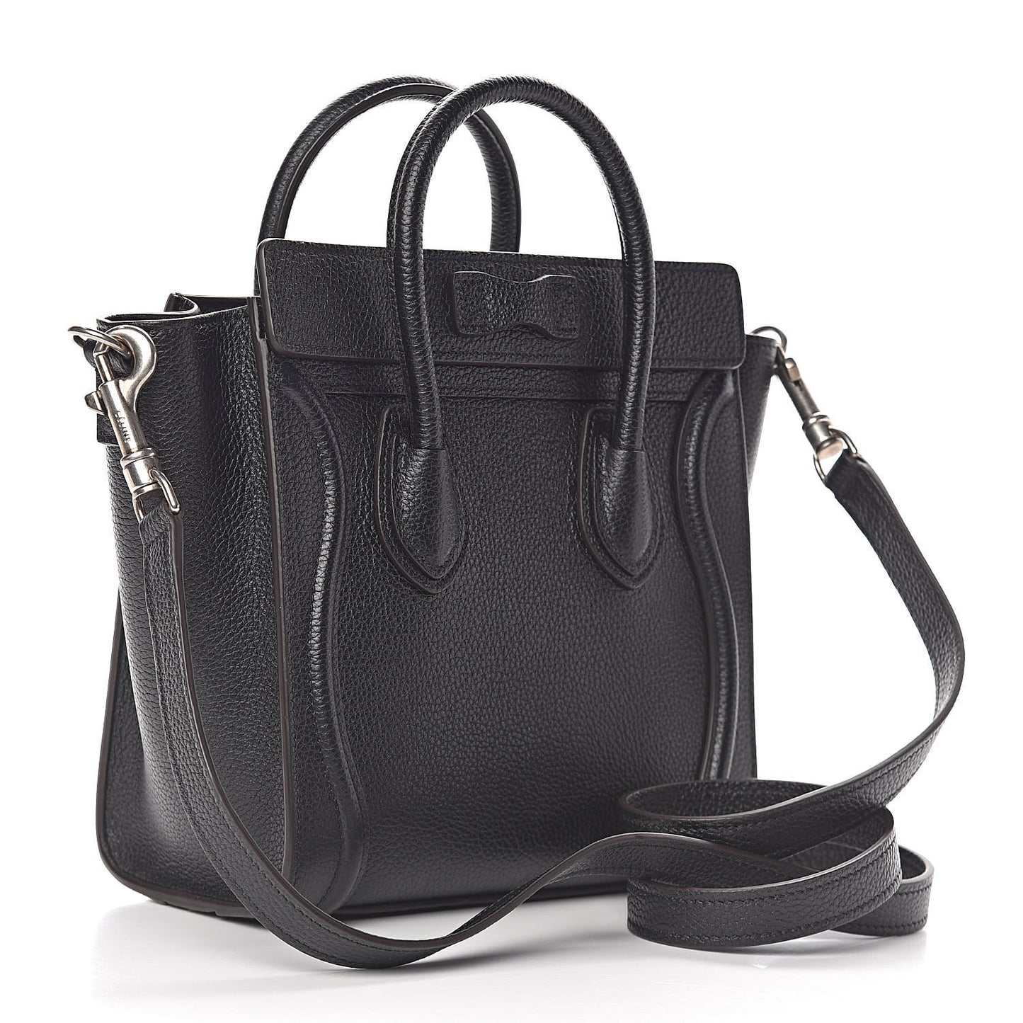Drummed Calfskin Nano Luggage Black