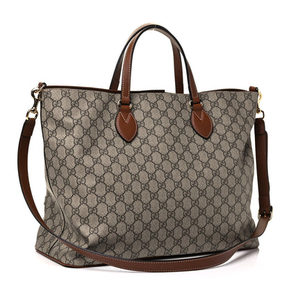 Gucci Soft GG Supreme Monogram Garden Collection Crossbody Tote Beige Tuscany 2 of 4