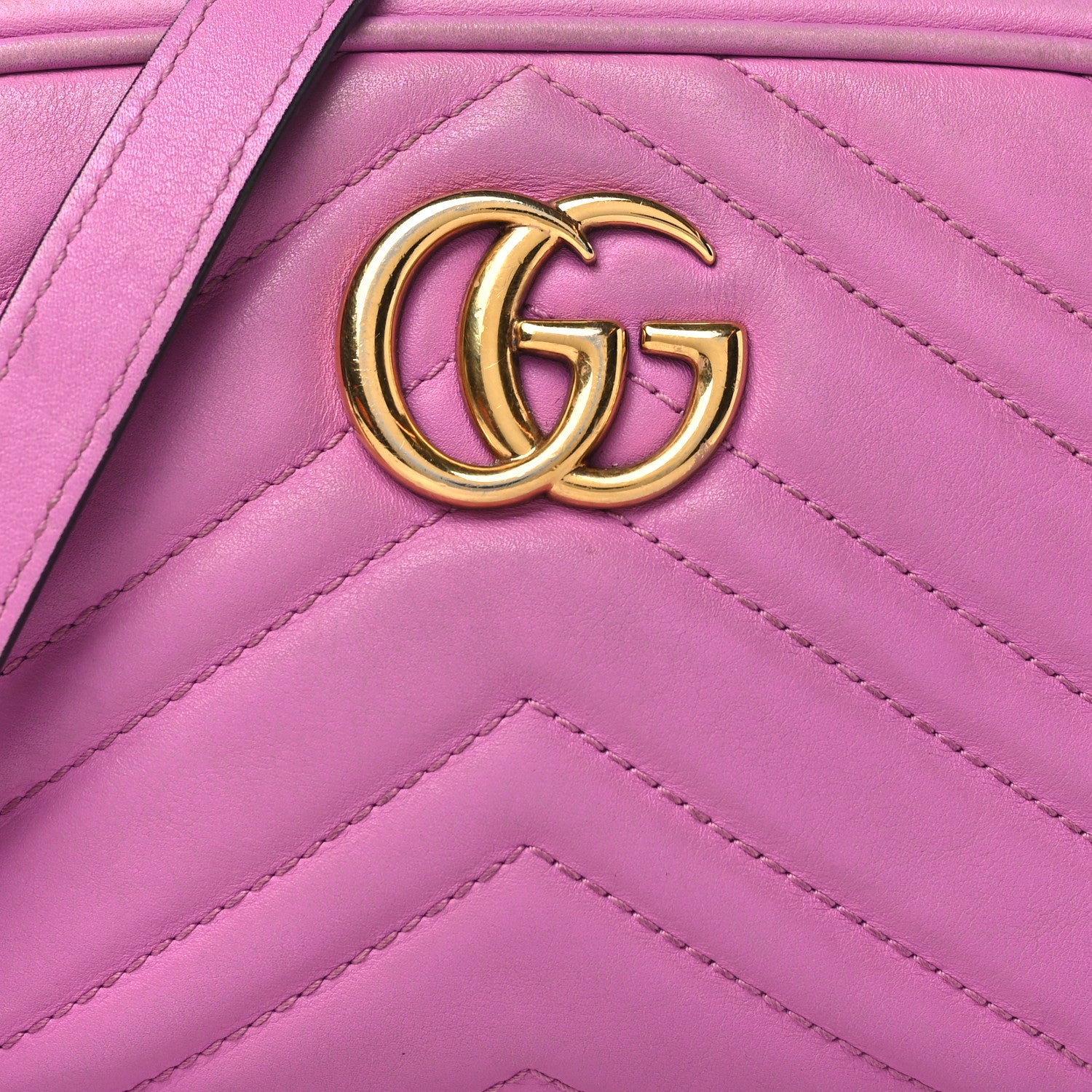 Gucci Calfskin Matelasse Mini GG Marmont Chain Shoulder Bag Candy Mousse 8 of 15