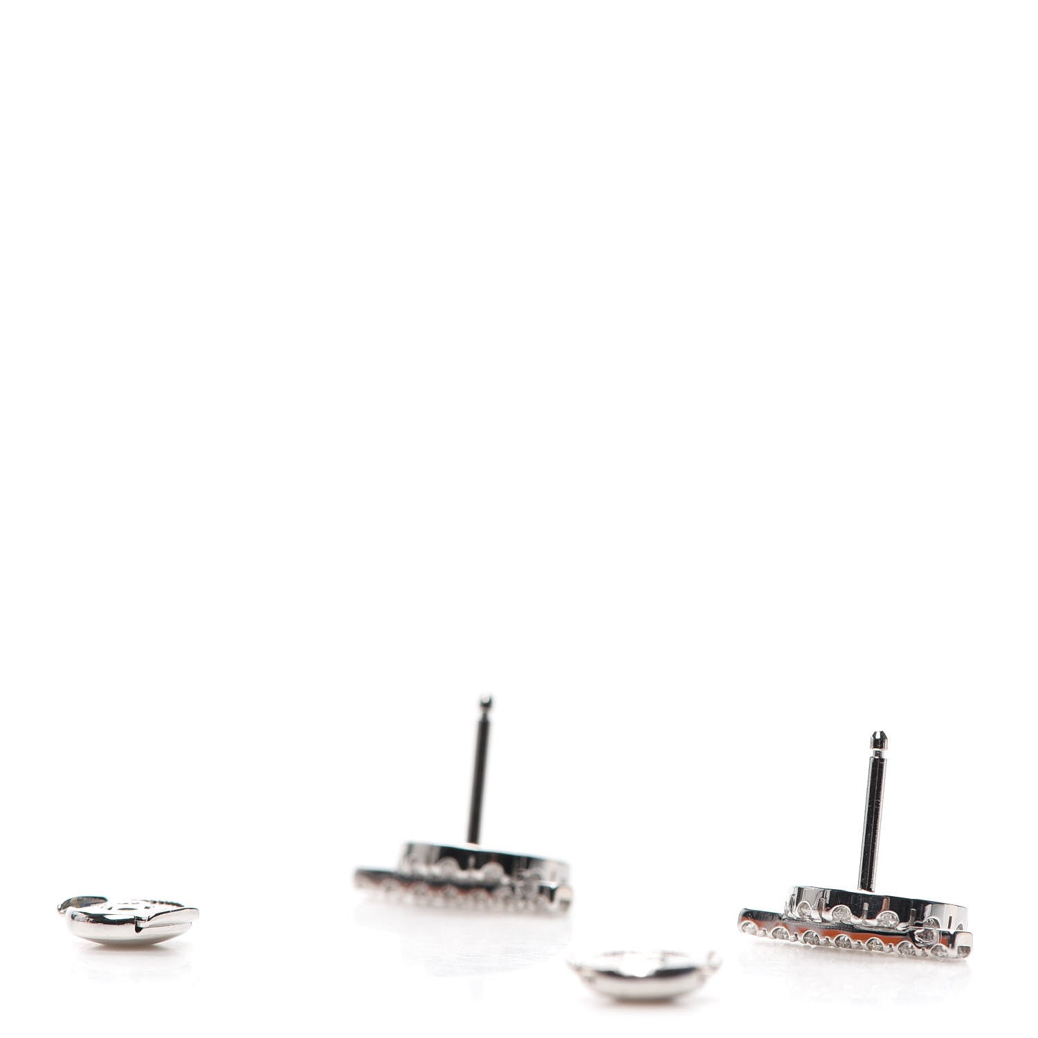 Hermes 18K White Gold Diamond Finesse Earrings 3 of 5