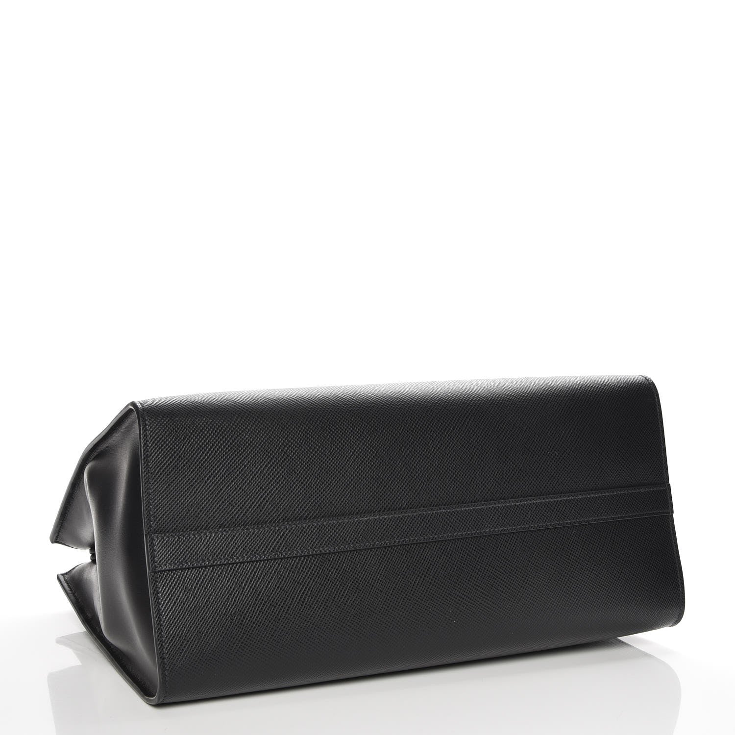 Prada Saffiano Cuir Calfskin Medium Monochrome Top Handle Tote Black 5 of 7