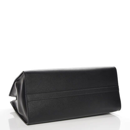Prada Saffiano Cuir Calfskin Medium Monochrome Top Handle Tote Black 5 of 7