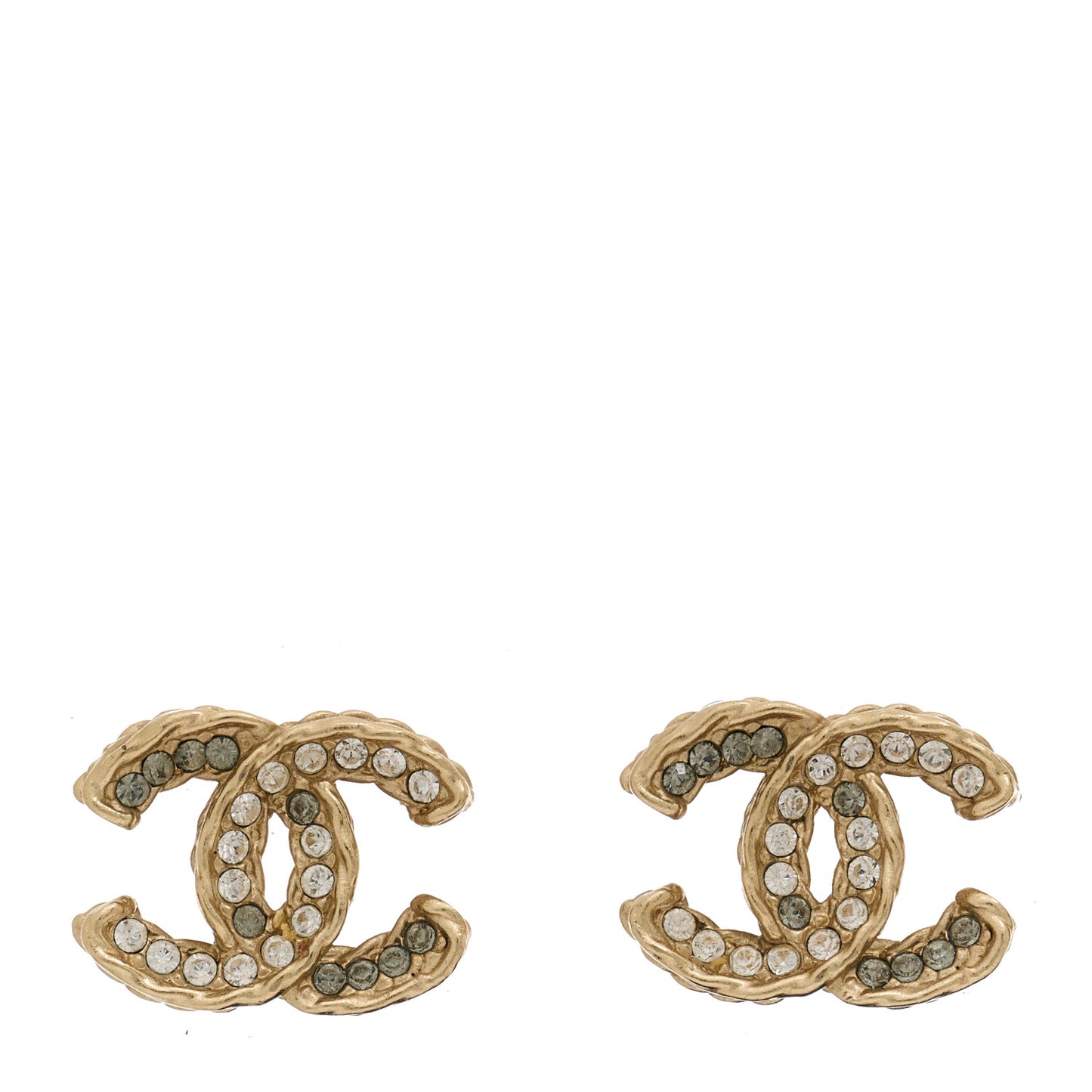 Crystal Timeless CC Earrings Light Gold Grey