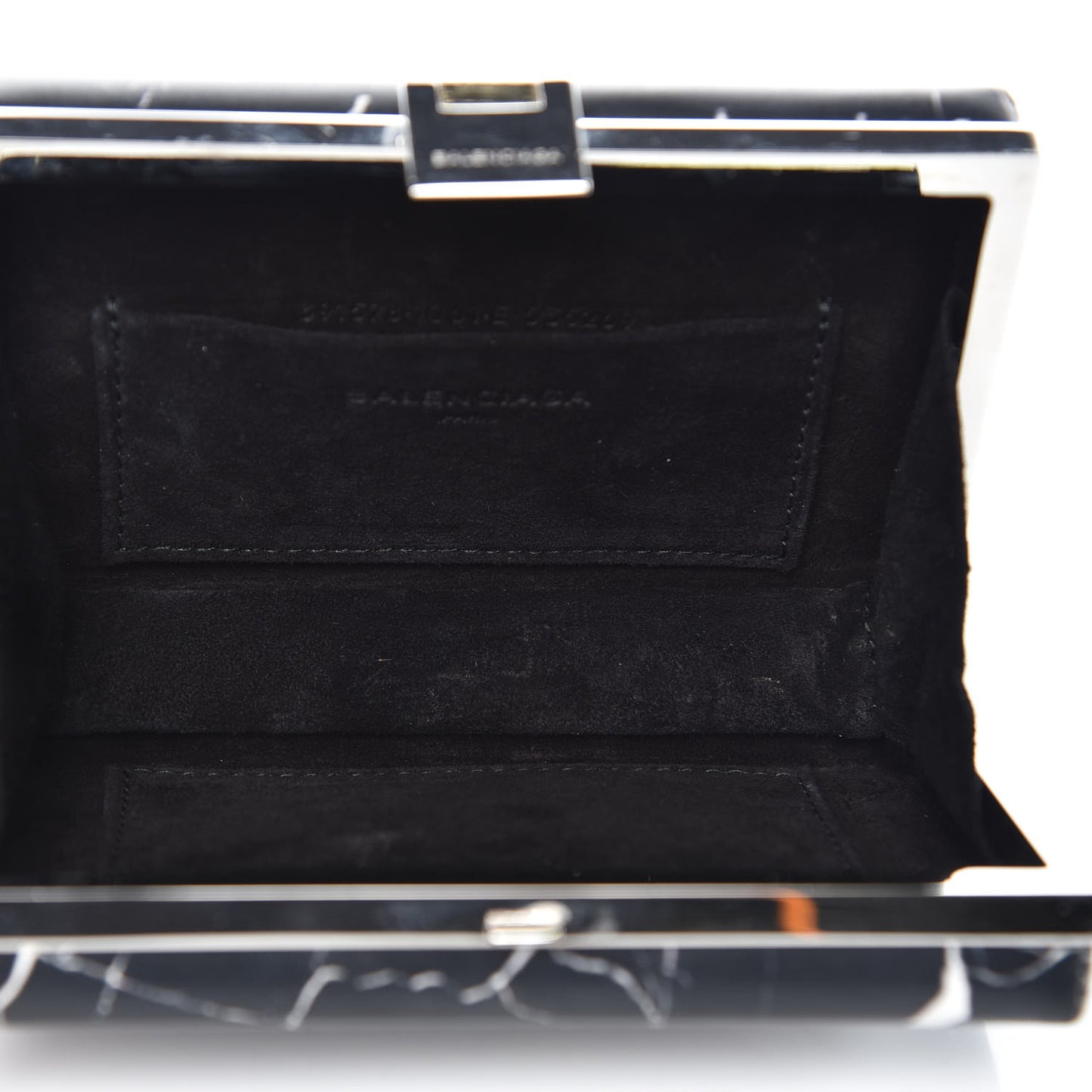 Smooth Calfskin Le Dix Minaudiere Marble Box Clutch Black