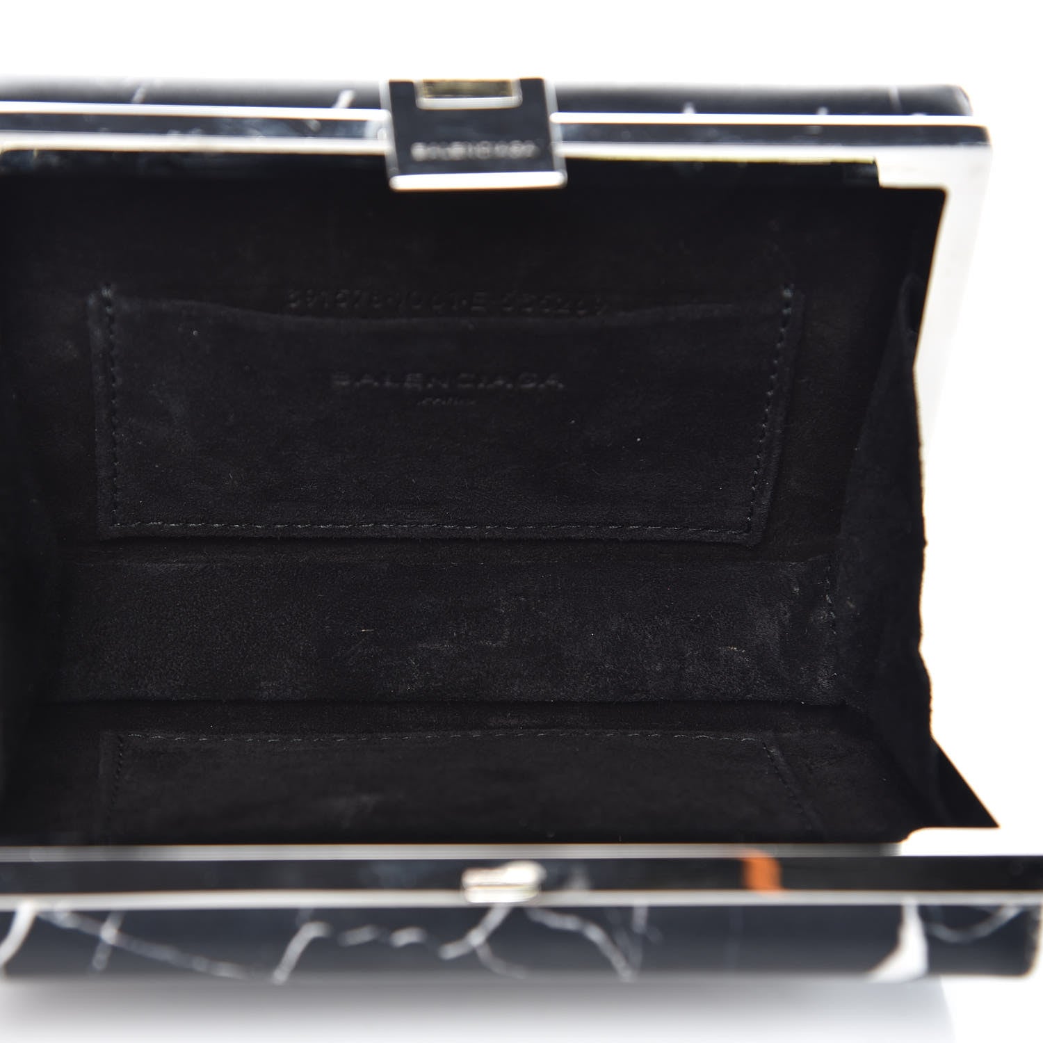 Balenciaga Smooth Calfskin Le Dix Minaudiere Marble Box Clutch Black 6 of 10