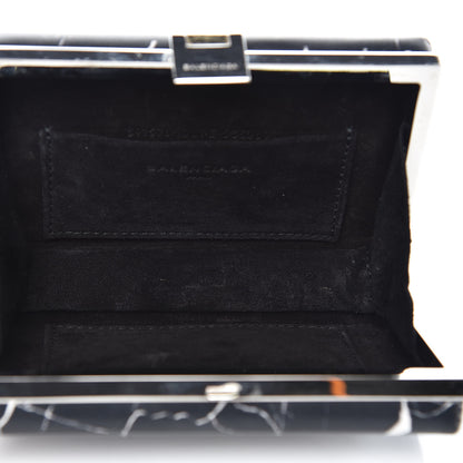 Balenciaga Smooth Calfskin Le Dix Minaudiere Marble Box Clutch Black 6 of 10