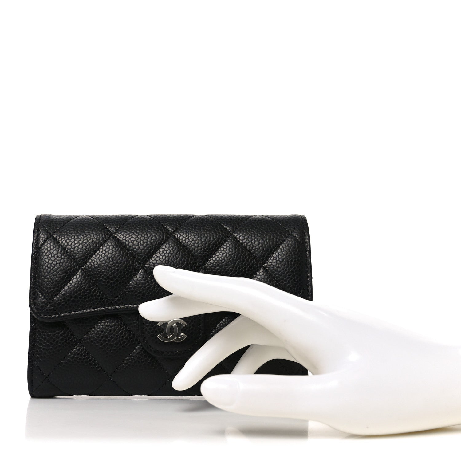 Chanel Caviar Quilted Medium Flap Wallet Black 2 of 9