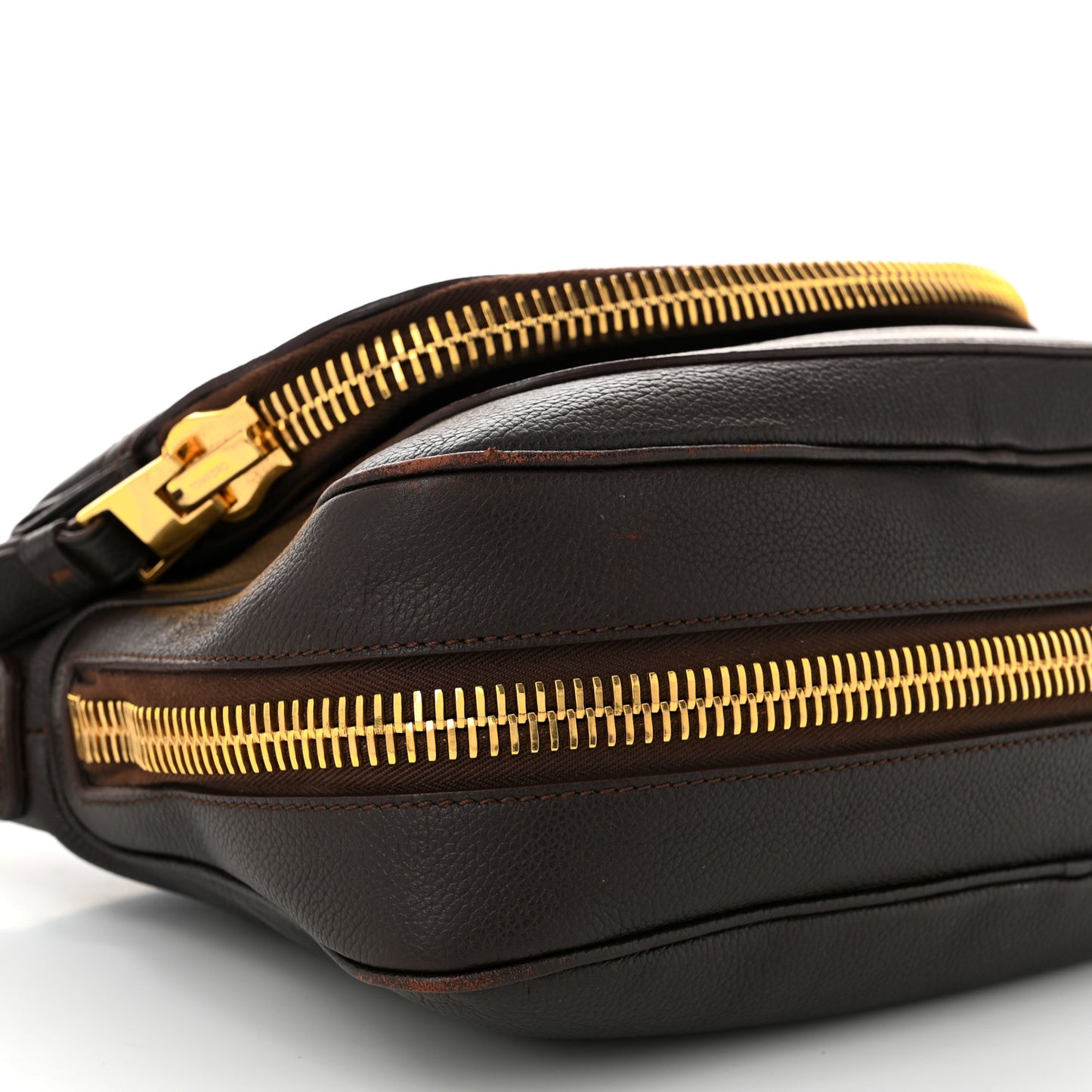 Grained Calfskin Medium Jennifer Crossbody Bag Brown