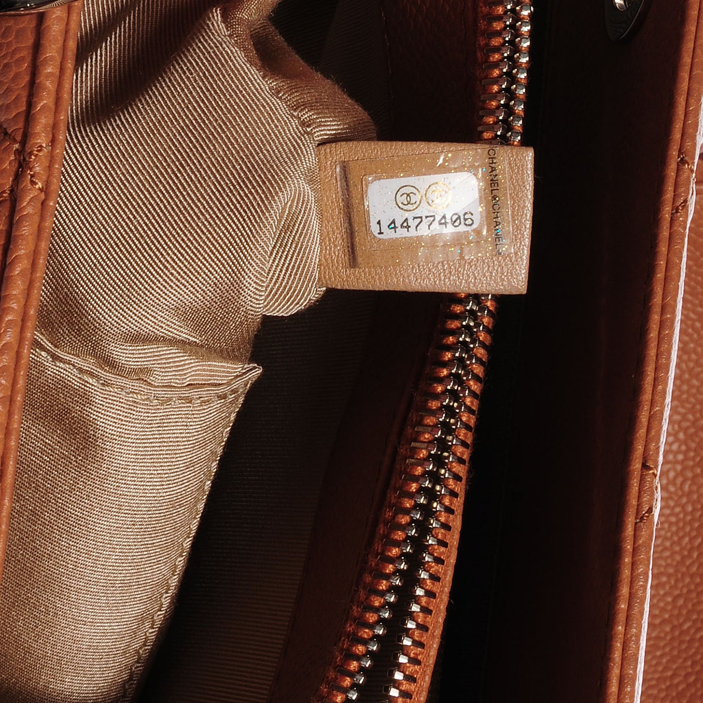 Caviar Grand Shopping Tote GST Dark Beige