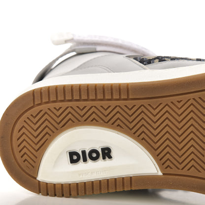 Christian Dior Smooth Calfskin Jacquard Oblique Mens B27 Mid Top Sneakers 42 Beige Blue 8 of 10