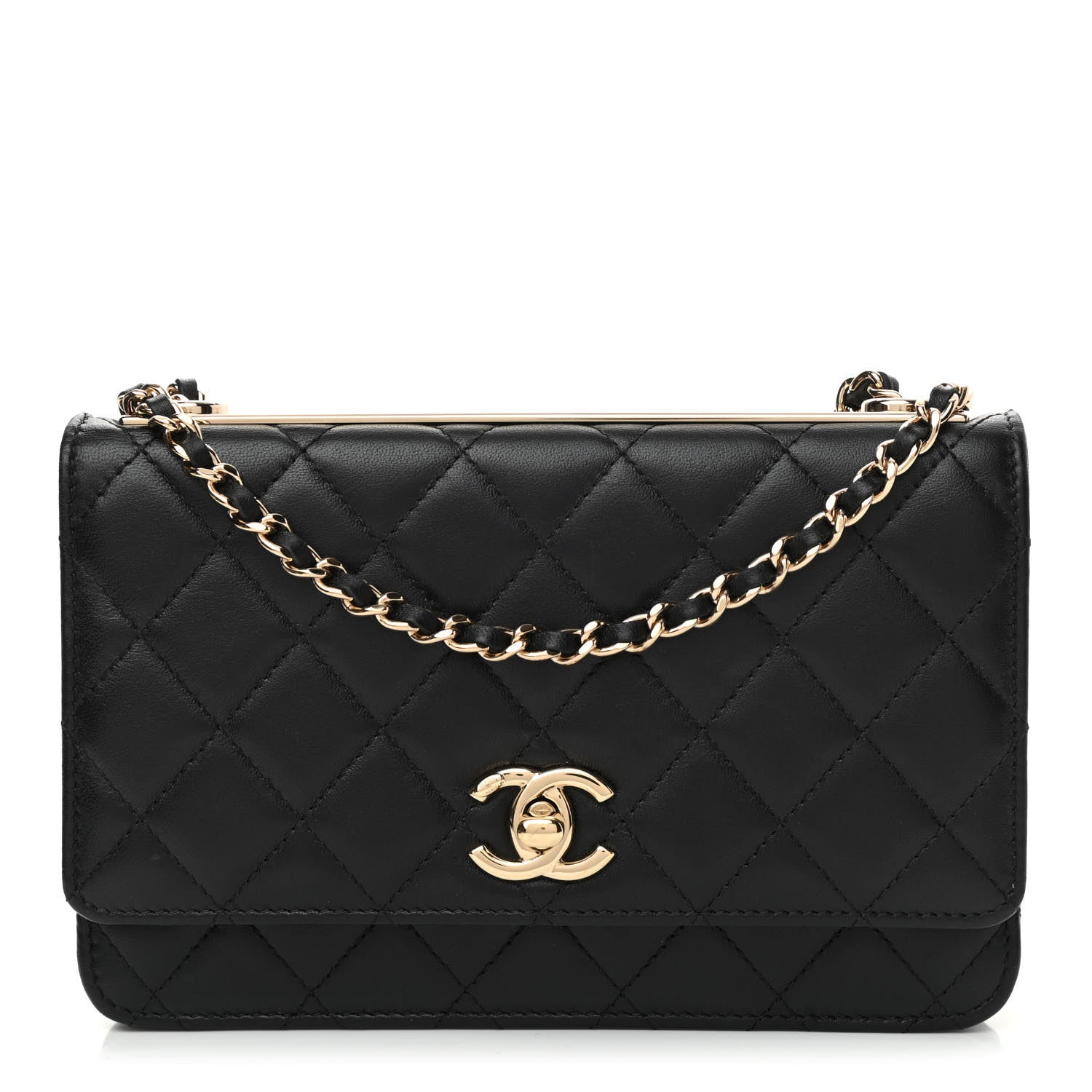 Chanel Lambskin Quilted Trendy CC Wallet On Chain WOC Black 1 of 12