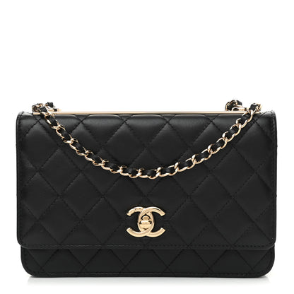 Chanel Lambskin Quilted Trendy CC Wallet On Chain WOC Black 1 of 12