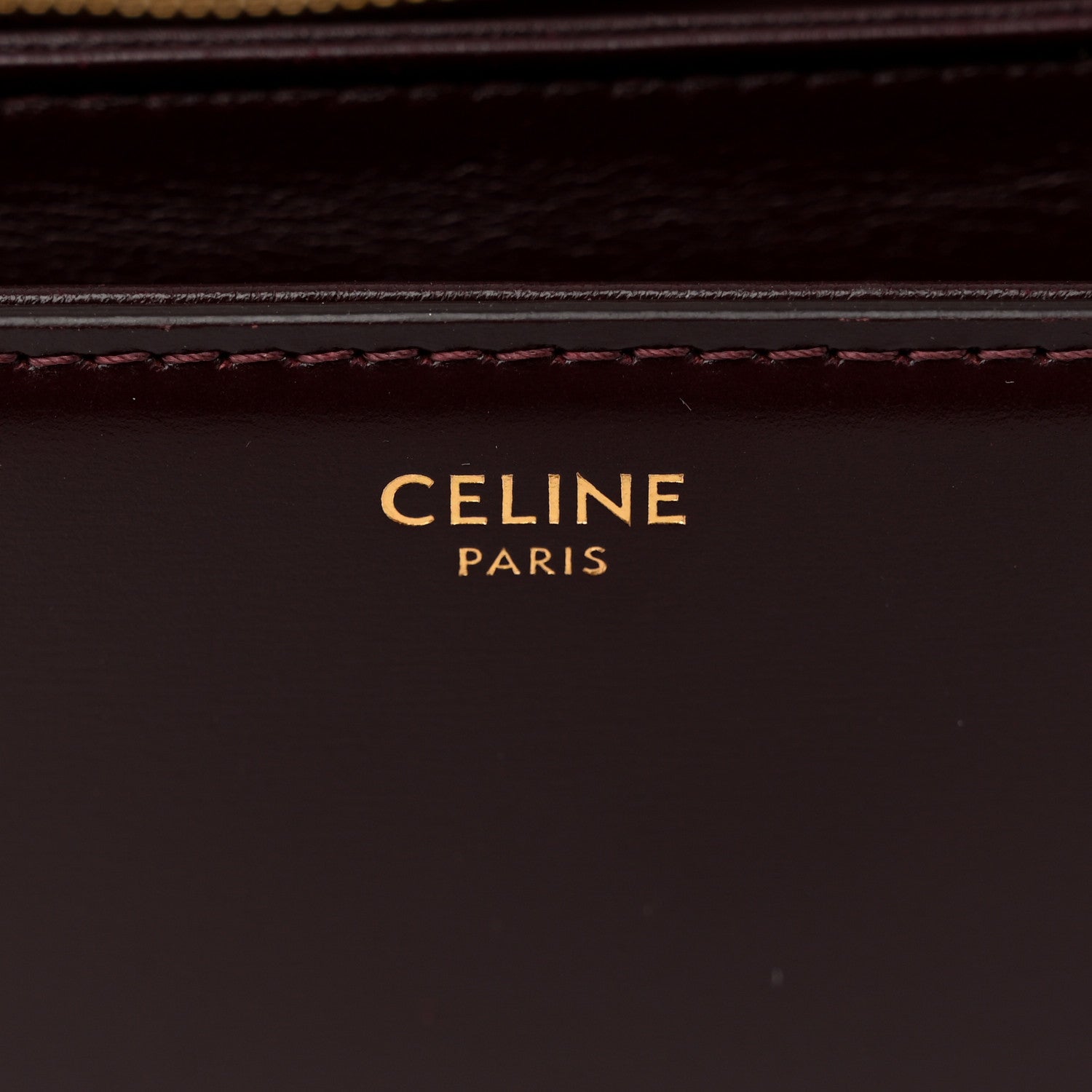Celine Shiny Calfskin Medium Triomphe Burgundy 6 of 12