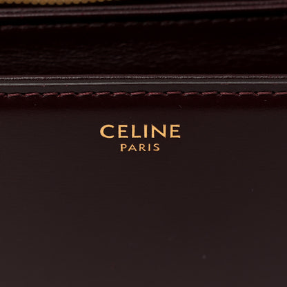 Celine Shiny Calfskin Medium Triomphe Burgundy 6 of 12