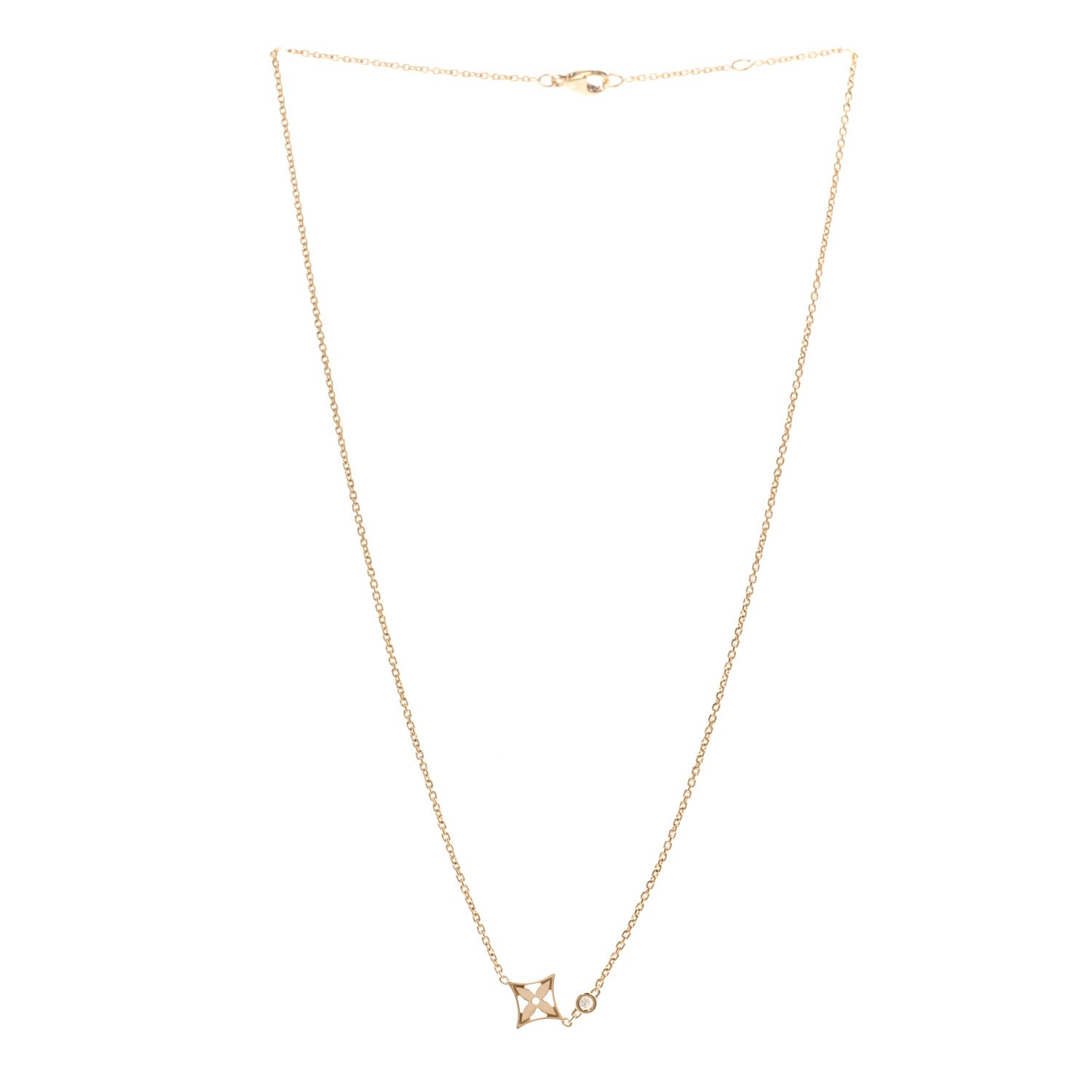 Louis Vuitton 18K Yellow Gold Diamond Idylle Blossom Pendant Necklace 3 of 6