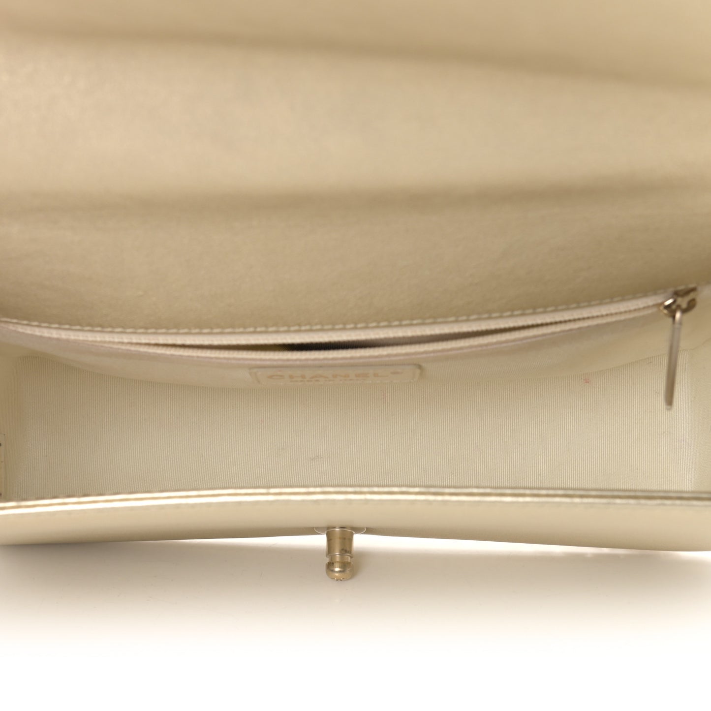 Lambskin Perforated Quilted New Medium Boy Flap Gold