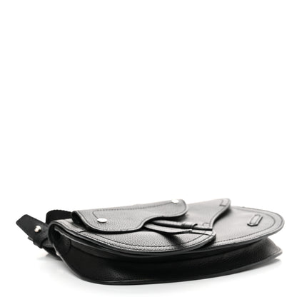 Christian Dior Grained Calfskin Saddle Messenger Bag Black 4 of 14