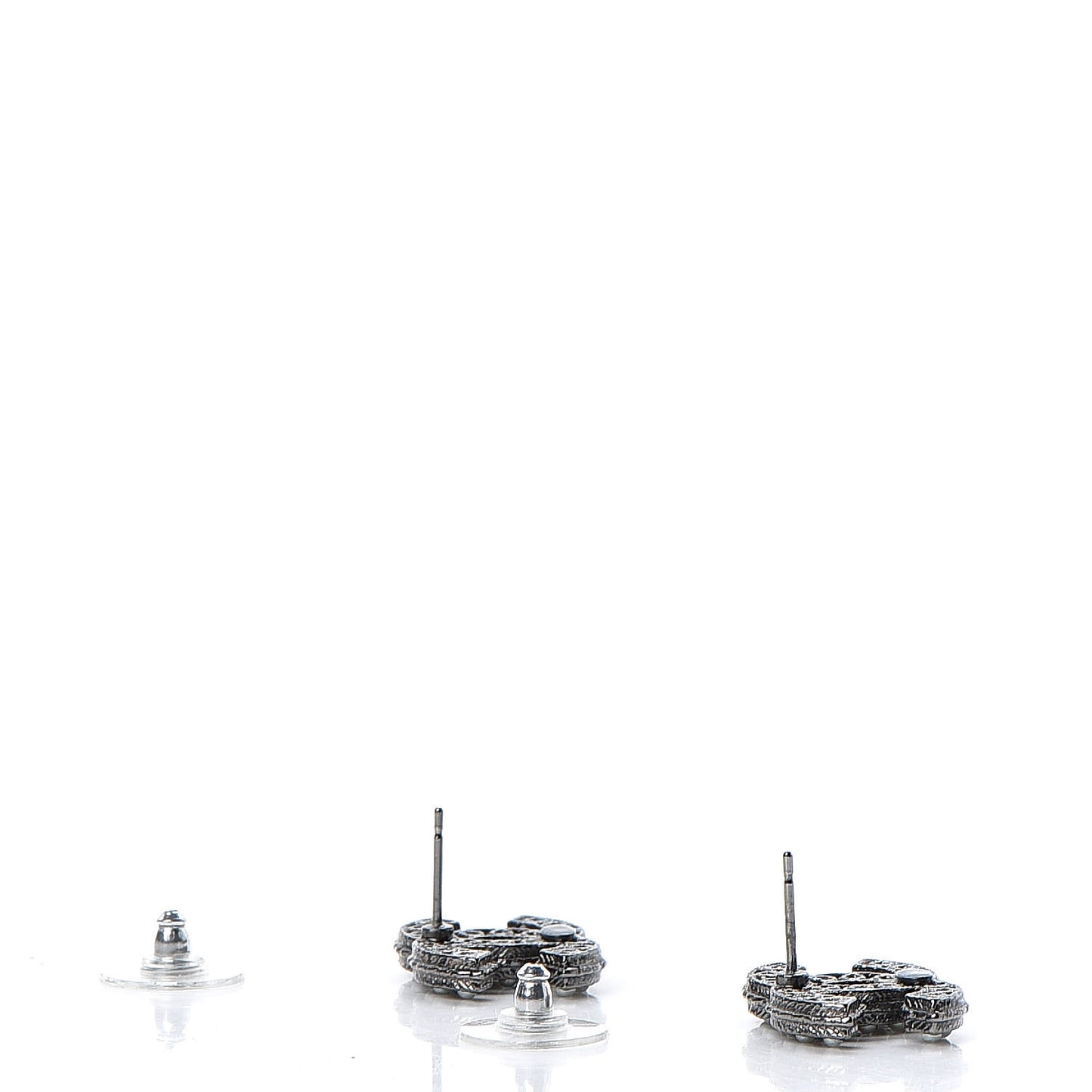 Pearl CC Earrings Dark Silver