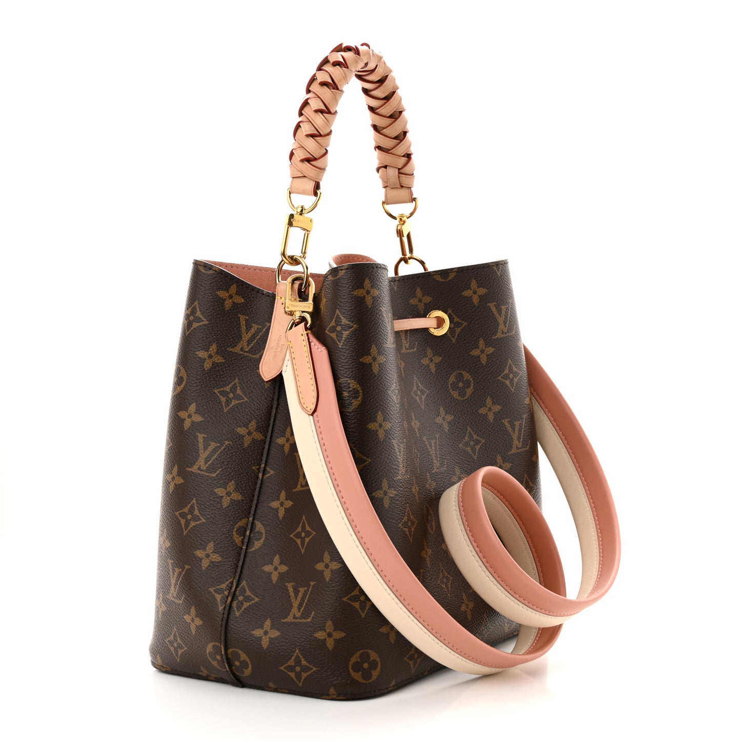 Monogram Braided Neonoe MM Peach Cream