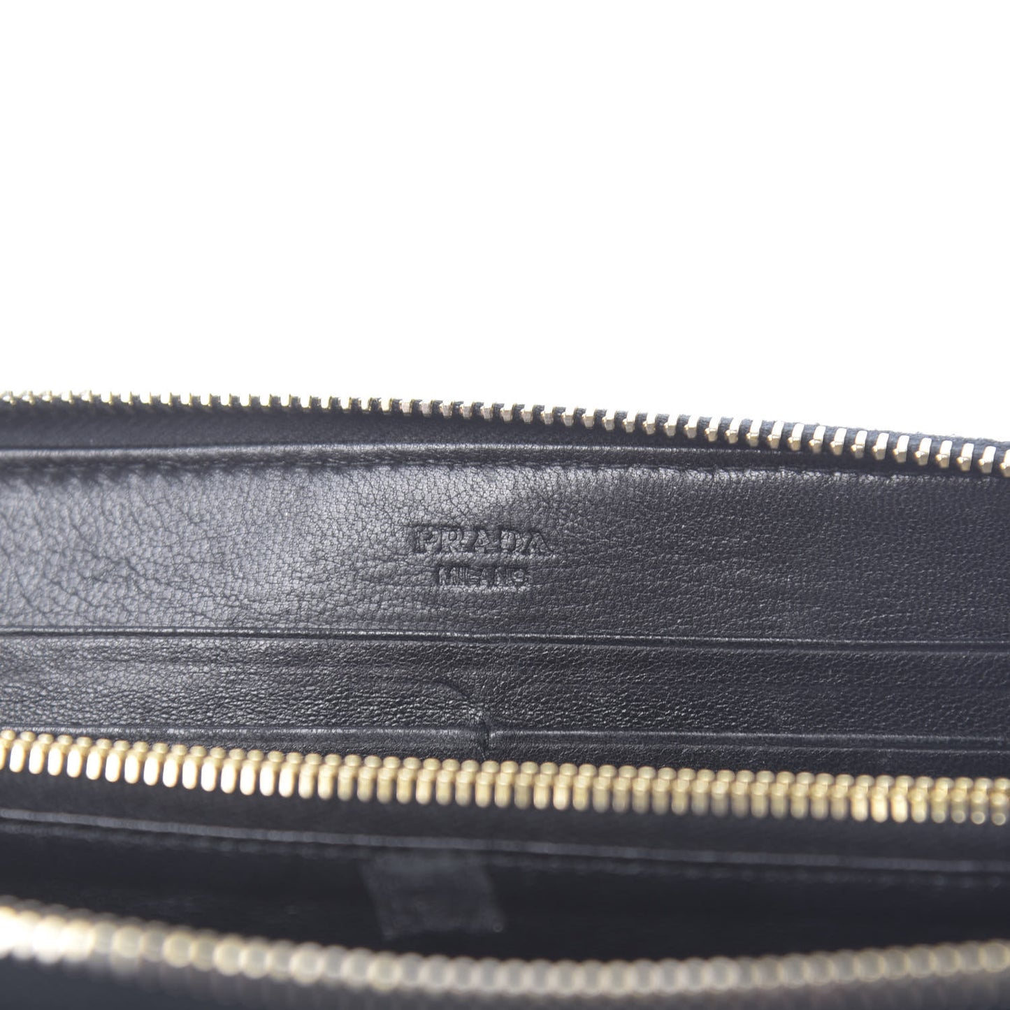 Nappa Gaufre Zip Around Wallet Black
