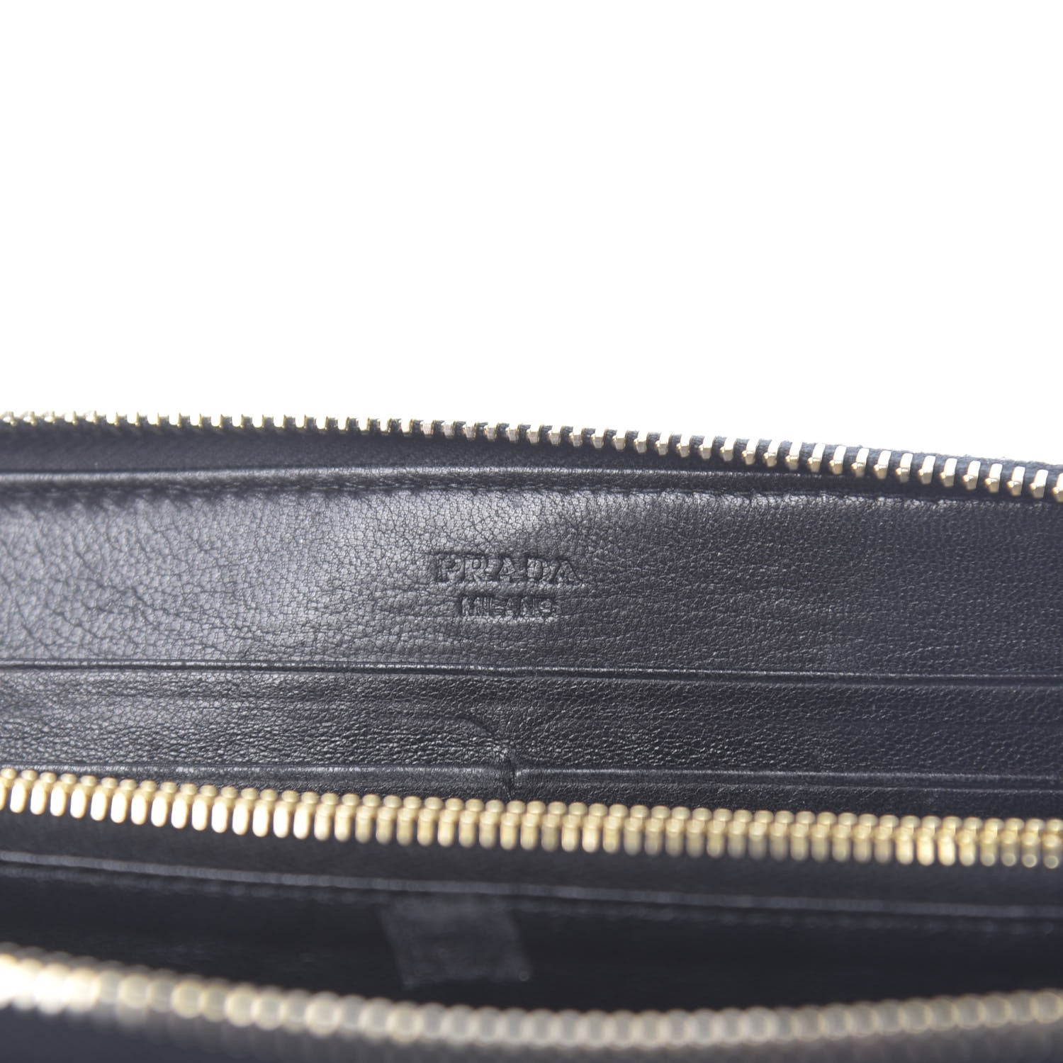 Prada Nappa Gaufre Zip Around Wallet Black 6 of 10