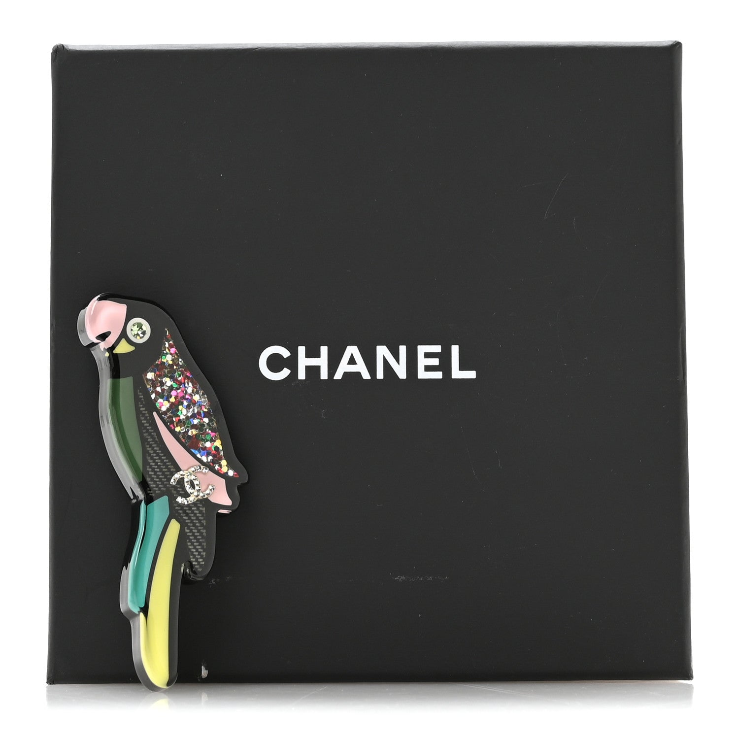 Chanel Resin Parrot CC Brooch Multicolor 4 of 4