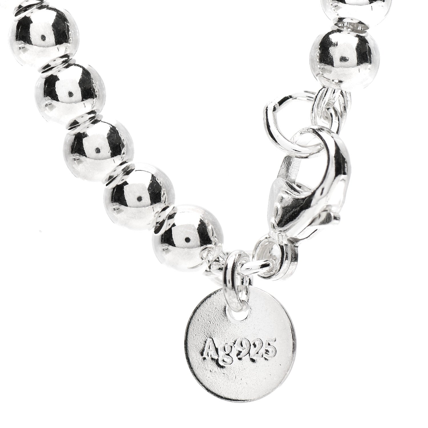 Tiffany Sterling Silver Enamel 4mm Return to Tiffany Heart Tag Bead Bracelet Hot Pink 5 of 5