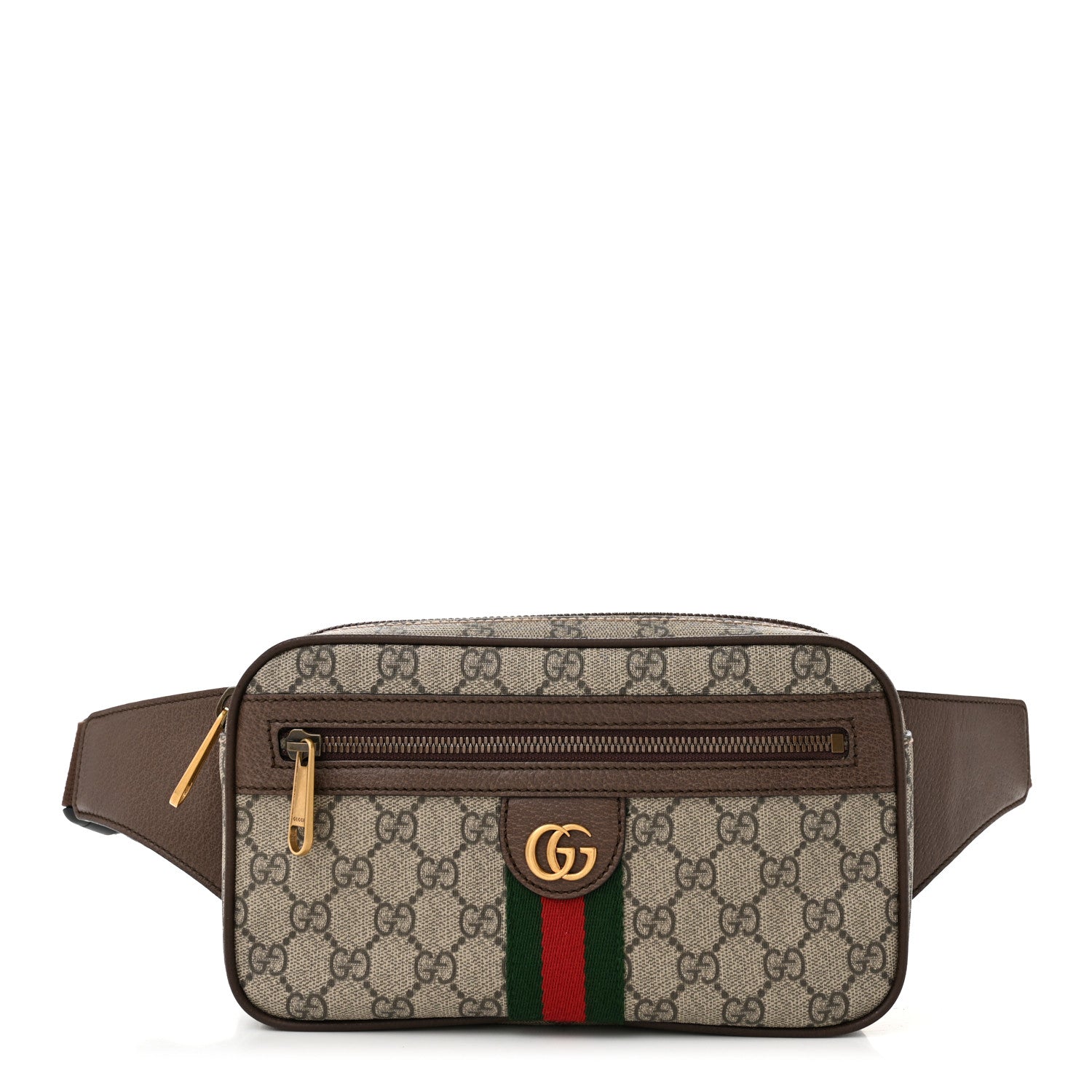 Gucci Soft GG Supreme Monogram Medium Ophidia Belt Bag Dark Brown 1 of 10