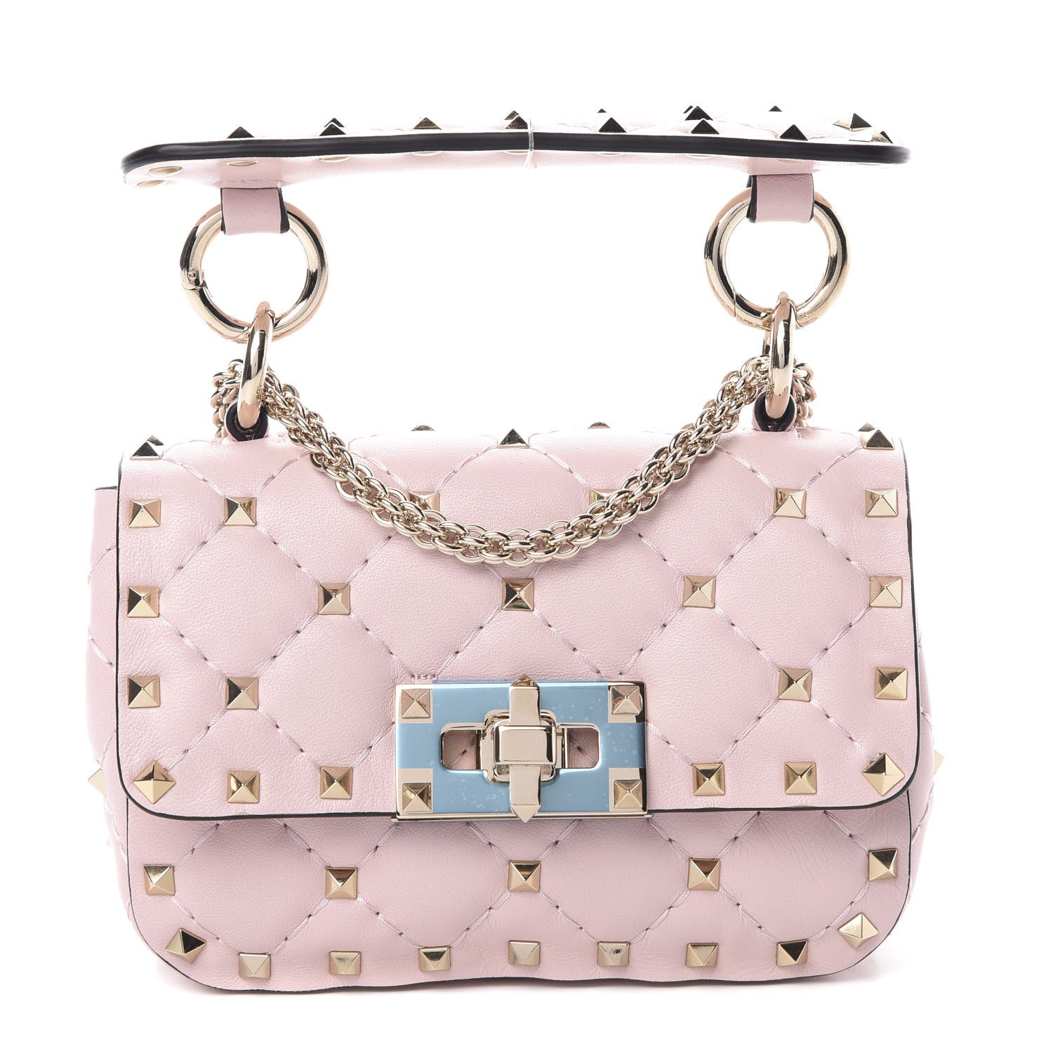 Valentino Garavani Nappa Micro Rockstud Spike Shoulder Bag Rose Quartz 1 of 10