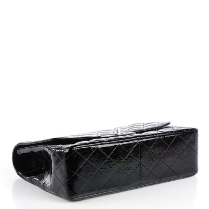 Chanel Distressed Patent Quilted Jumbo Single Flap Black 4 of 8
