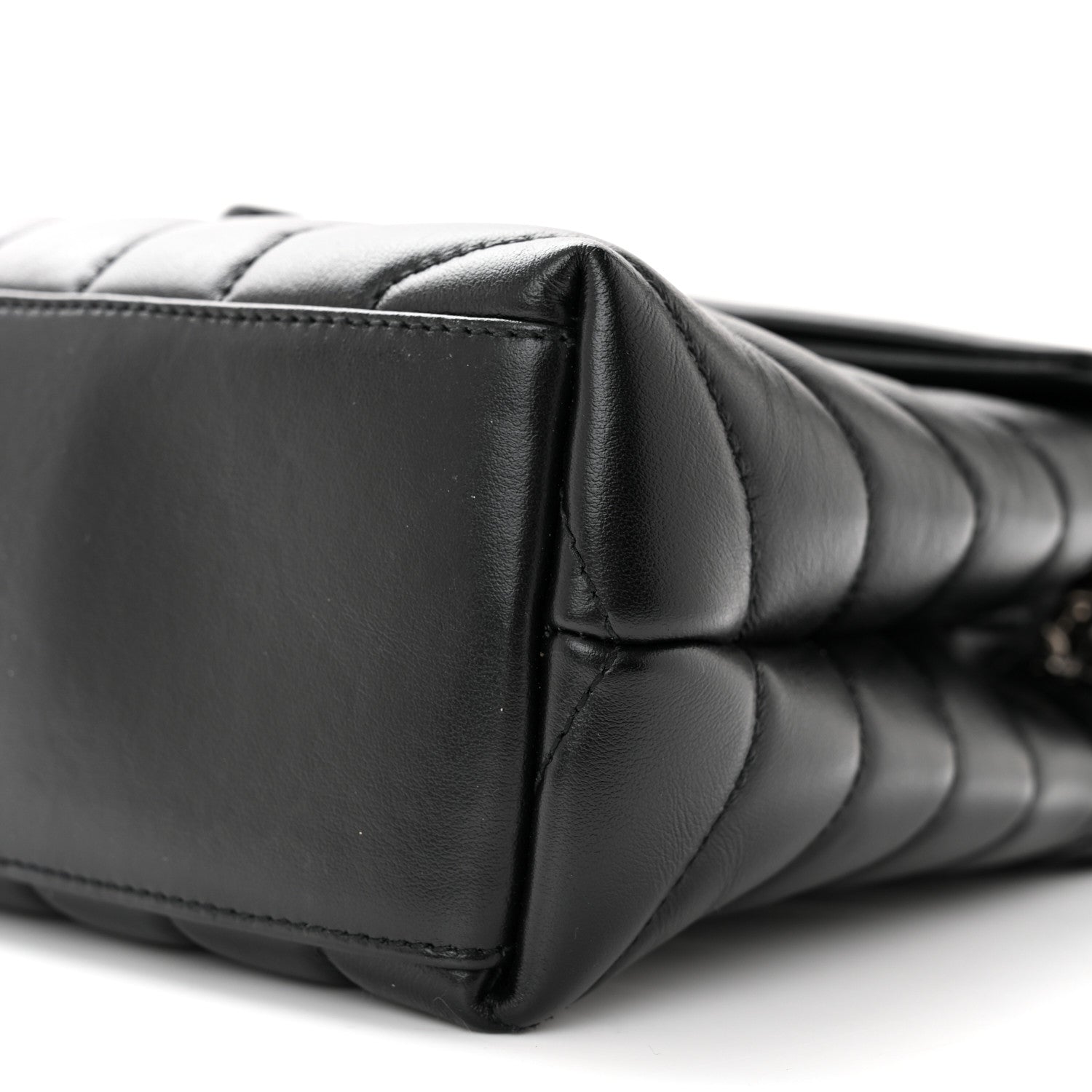 Saint Laurent SAINT LAURENT Calfskin Y Quilted Monogram Small Loulou Chain Satchel Black 9 of 9