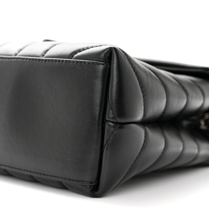 Saint Laurent SAINT LAURENT Calfskin Y Quilted Monogram Small Loulou Chain Satchel Black 9 of 9