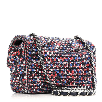 Chanel Sequin Tweed Mini Rectangular Flap Red White Blue 3 of 10