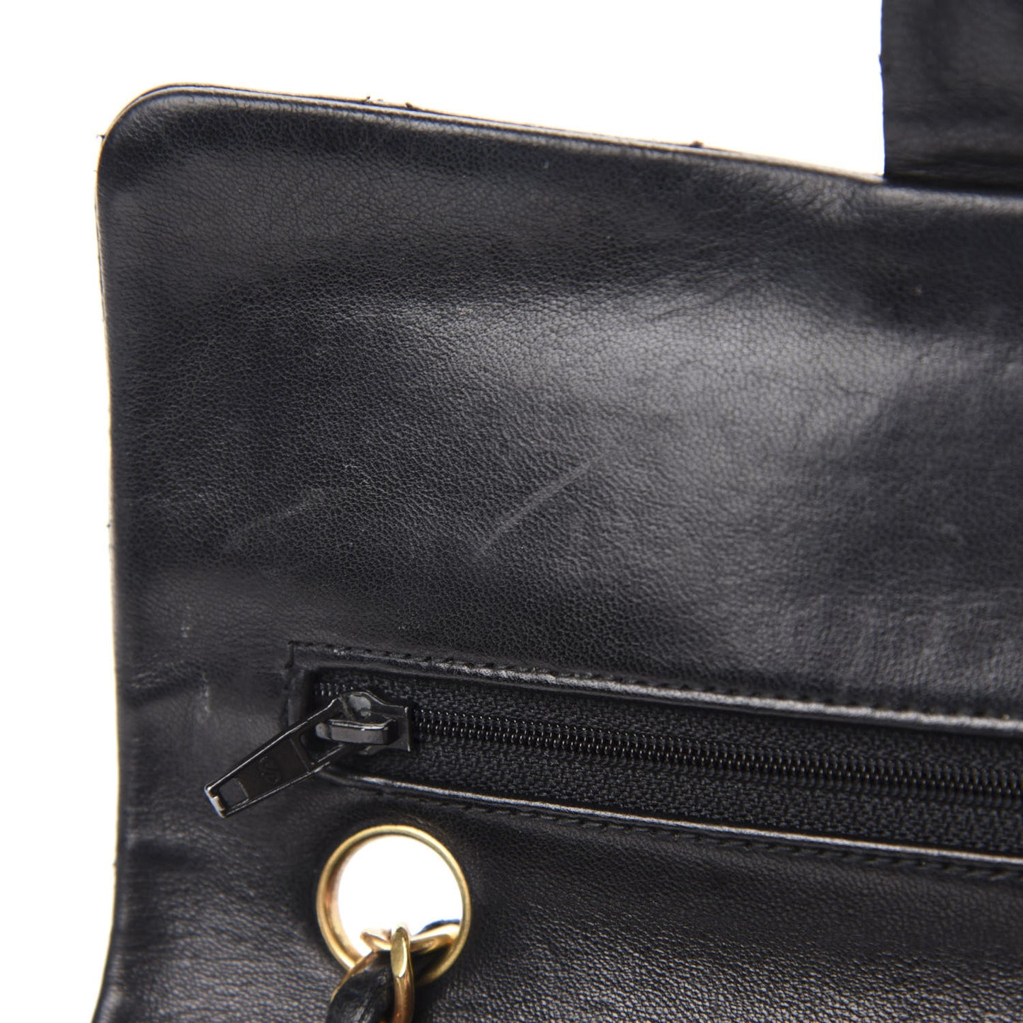 Lambskin Quilted Small Double Flap Black