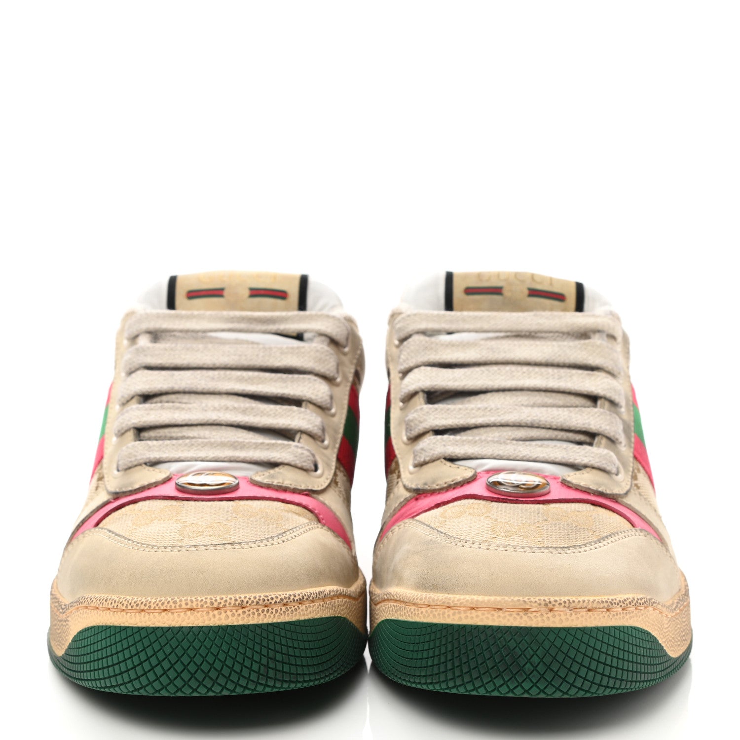 Gucci GG Monogram Nubuck Web Womens Screener Sneakers 39 New Sand Dusty Milk Pink 2 of 10